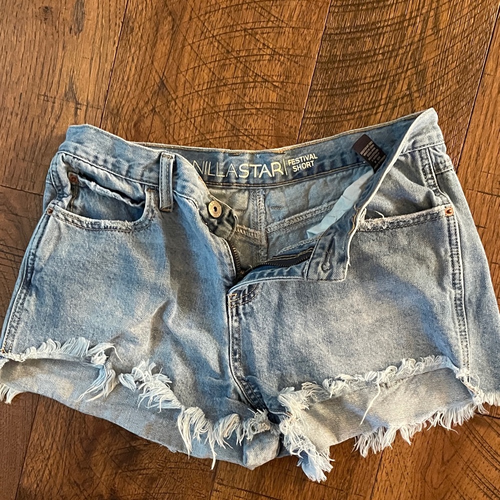 Vanilla Star Festival Short denim frayed shorts size 9